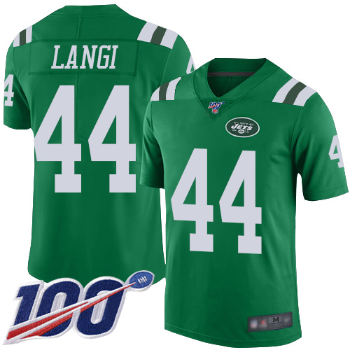 New York Jets Limited Green Youth Harvey Langi Jersey NFL Football 44 100th Season Rush Vapor Untouchable